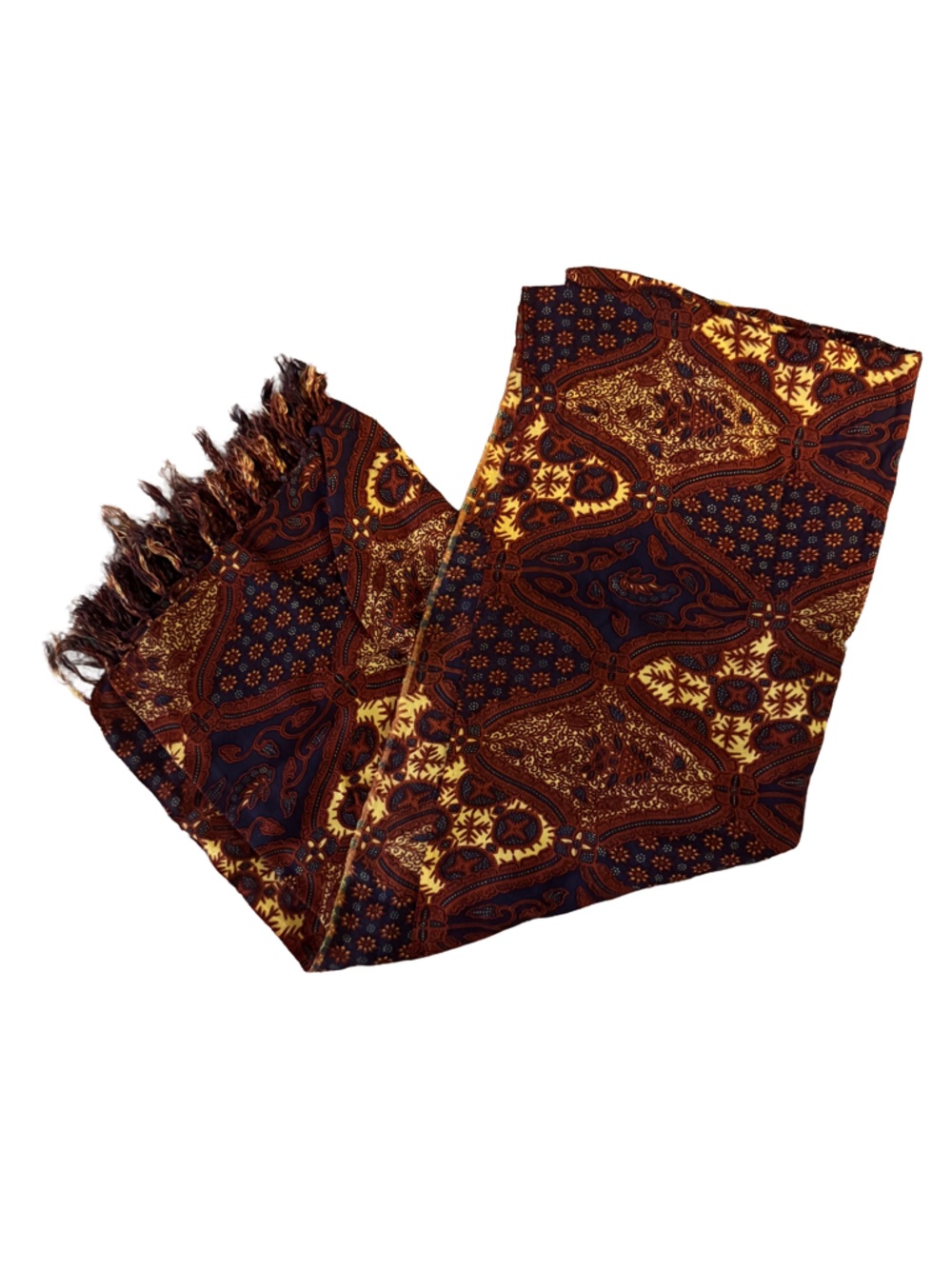 Traditional Batik Shawl/Scarf with Fringe - Handmade in Indonesia | 67x44